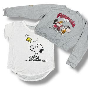 Peanuts Snoopy Woodstock Lot Of 2 Shirts Short Sleeve Long Sleeve Women’s Sz XXL